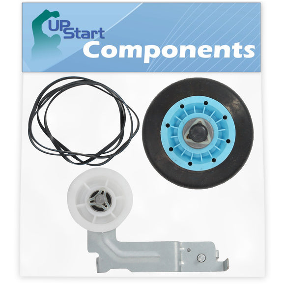 DC93-00634A Dryer Idler Pulley & DC97-16782A Drum Support Roller Assembly & 6602-001655 Drum Belt Replacement for Samsung DV42H5600EW/A3 (0000) Dryer