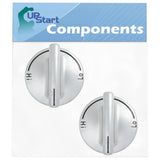 2 Pack 74007733 Gas Range Cooktop Burner Knob