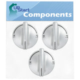 3 Pack 74007733 Gas Range Cooktop Burner Knob