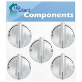 5 Pack 74007733 Gas Range Cooktop Burner Knob
