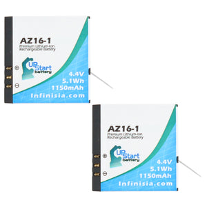 2-Pack AZ16-1 Battery Replacement for Xiaomi YI 360 VR Action Camera