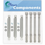 3 BBQ Grill Burner Crossover Tube & 4 Tube Burner Replacement Parts for Master Chef S480