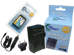 Olympus E-410 Battery and Charger with Car Plug and EU Adapter