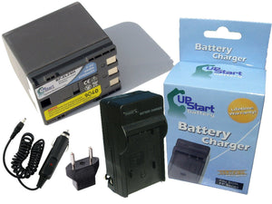 Canon ZR100 Battery and Charger with Car Plug and EU Adapter (2700mAh, 7.4V, Lithium-Ion)