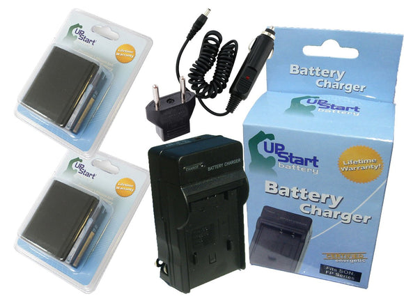 2x Pack - Canon V500 Battery + Charger with Car & EU Adapters