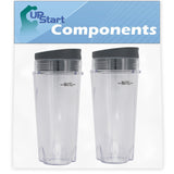 2 Pack Replacement Single Serve 16 oz Cup for Ninja Ultima Blender+ BL830