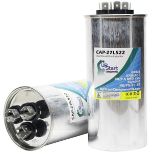 2-Pack 80/7.5 MFD 370 Volt Dual Round Run Capacitor Replacement for ICP HHP260GKC3