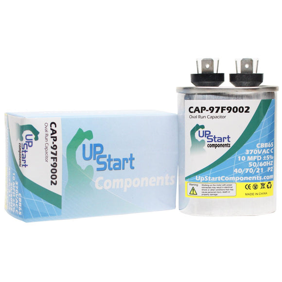 10 MFD 370 Volt Oval Run Capacitor Replacement for Carrier / Bryant / Payne 340MAV048080ABKA