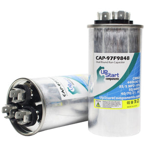 2-Pack 35 / 5 MFD 440 Volt Dual Round Run Capacitor Replacement for Carrier / Bryant HC98KA036