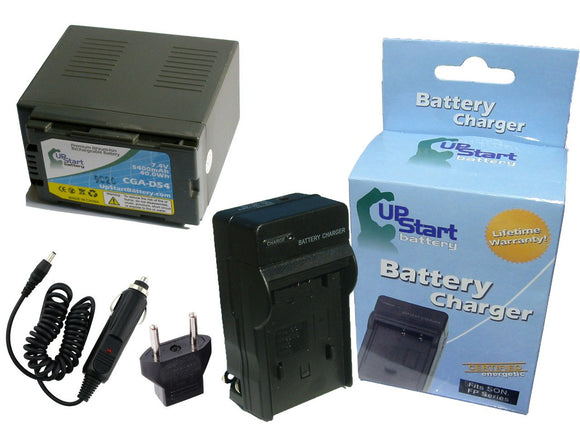 Panasonic CGA-D54SE Battery and Charger with Car Plug and EU Adapter
