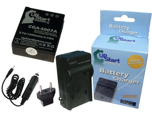 Panasonic Lumix DMC-TZ1-S Battery and Charger with Car Plug and EU Adapter