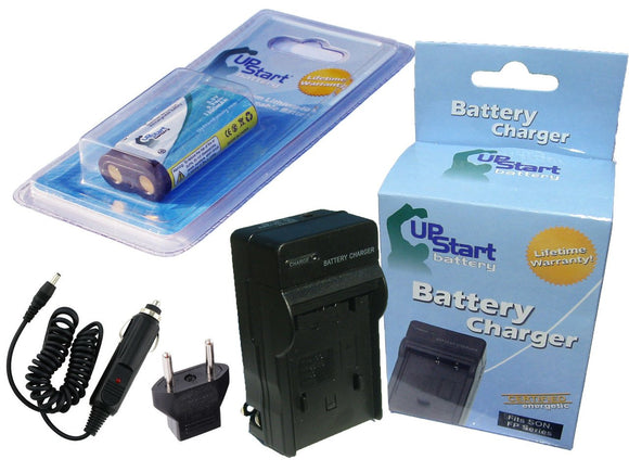 Pentax Optio 230 Battery and Charger with Car Plug and EU Adapter