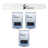 16-Inch Chainsaw Bar and 3 Chains Combo Replacement for Stihl MS 250