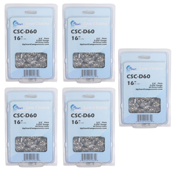 5-Pack 16-Inch Chainsaw Chain Replacement for Husqvarna 55 Rancher