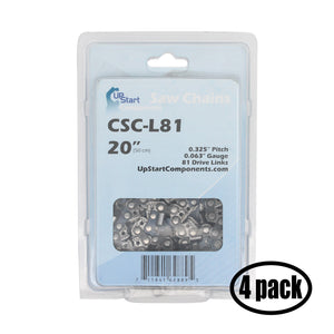 4-Pack Replacement 20-Inch L81 22BPX Chainsaw Chain