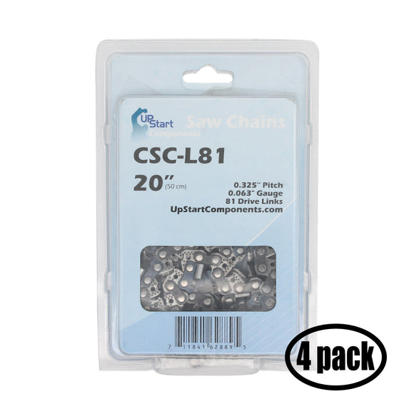 4-Pack Replacement 20-Inch L81 22BPX Chainsaw Chain