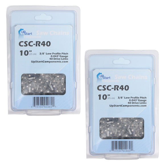 2 Pack 10-Inch Chainsaw Chain Replacement - 3/8