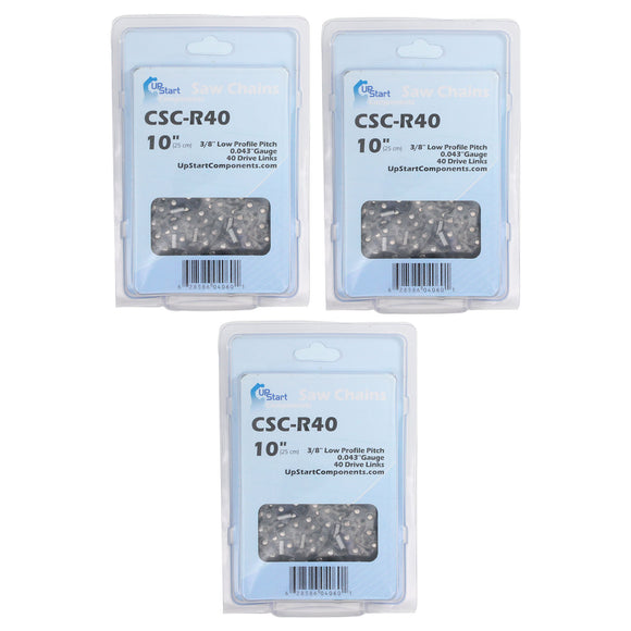3-Pack 10-Inch Chainsaw Chain Replacement for Ryobi TP30