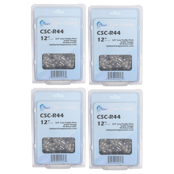 4 Pack 12-Inch Chainsaw Chain Replacement - 3/8