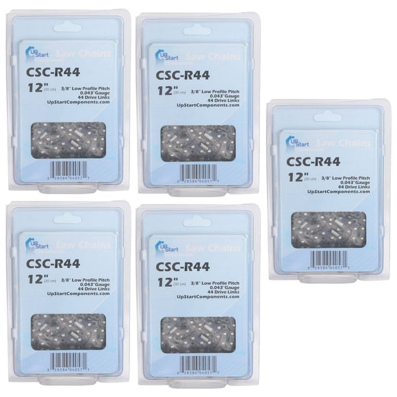 5 Pack 12-Inch Chainsaw Chain Replacement - 3/8
