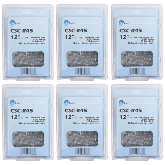 6-Pack 12-Inch Chainsaw Chain Replacement for Makita EA3201S