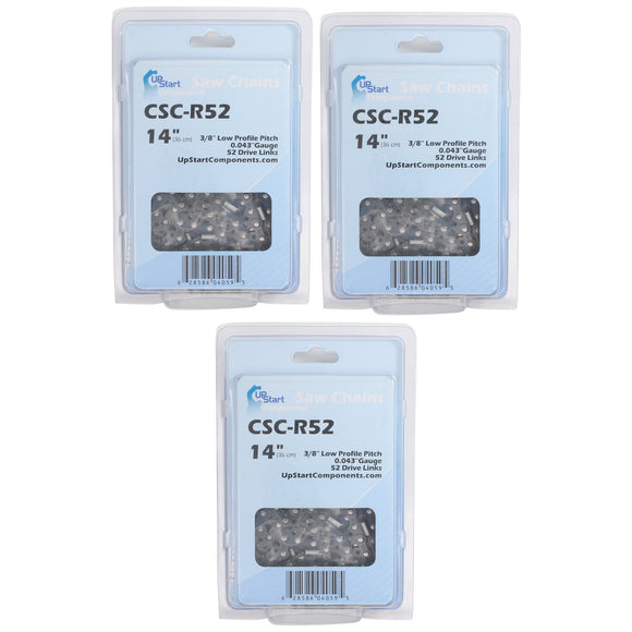 3 Pack 14-Inch Chainsaw Chain Replacement - 3/8