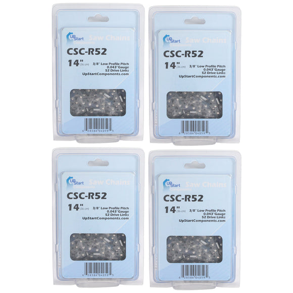 4 Pack 14-Inch Chainsaw Chain Replacement - 3/8