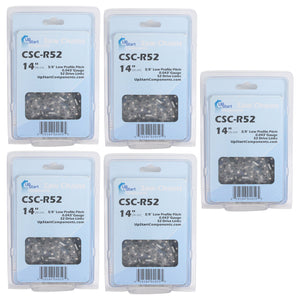 5 Pack 14-Inch Chainsaw Chain Replacement - 3/8" Pitch, .043" Gauge, 52 Links