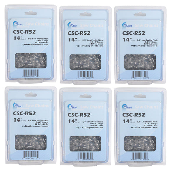 6 Pack 14-Inch Chainsaw Chain Replacement - 3/8