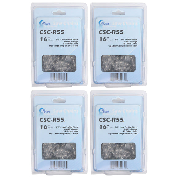 4 Pack 16-Inch Chainsaw Chain Replacement - 3/8
