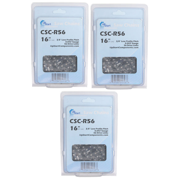 3-Pack 16-Inch Chainsaw Chain Replacement for Echo CS-330T