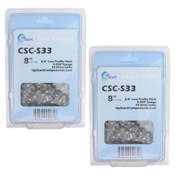 2-Pack 8-Inch Chainsaw Chain Replacement for Greenworks PSPH40B00