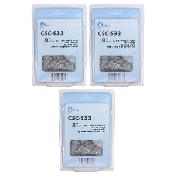 3-Pack 8-Inch Chainsaw Chain Replacement for Sun Joe SWJ800E Pole Saw