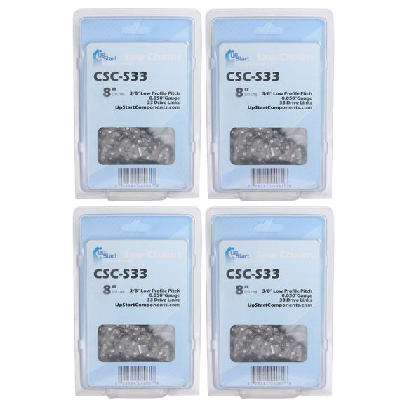 4 Pack 8-Inch Chainsaw Chain Replacement - 3/8