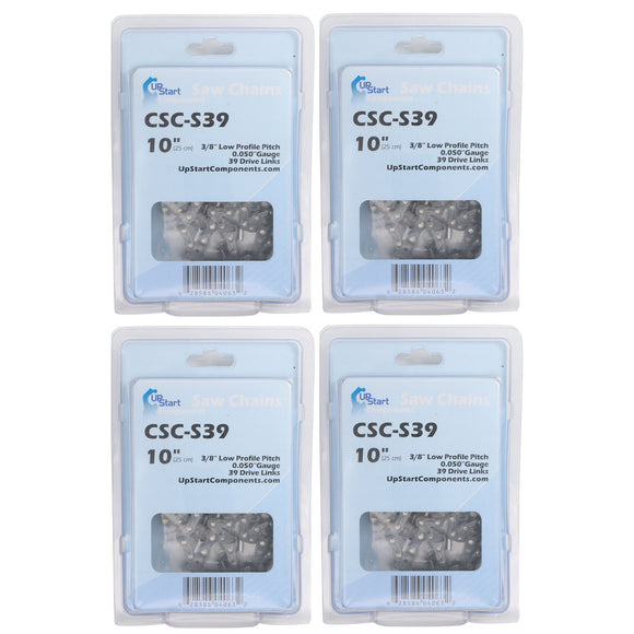 4 Pack 10-Inch Chainsaw Chain Replacement - 3/8