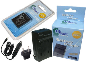 Panasonic DE-A66 Battery and Charger with Car Plug and EU Adapter
