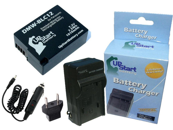 Panasonic DMW-BLC12PP Battery and Charger with Car Plug and EU Adapter