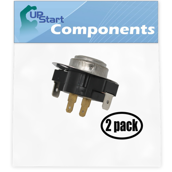 2 Pack Replacement 3387134 Fixed Thermostat for Admiral, Amana, Crosley, Estate, Inglis, Kenmore, Kitchenaid, Maytag, Roper, Whirlpool Dryers