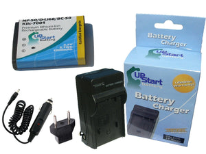 Kodak PlaySport Zx3 Battery and Charger with Car Plug and EU Adapter