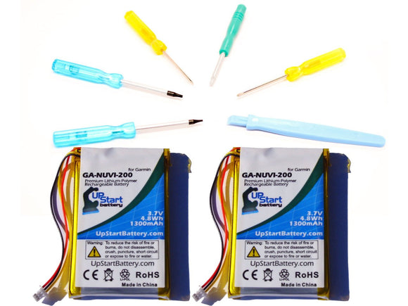 2x Pack - Garmin Nuvi 265W Battery with Tools
