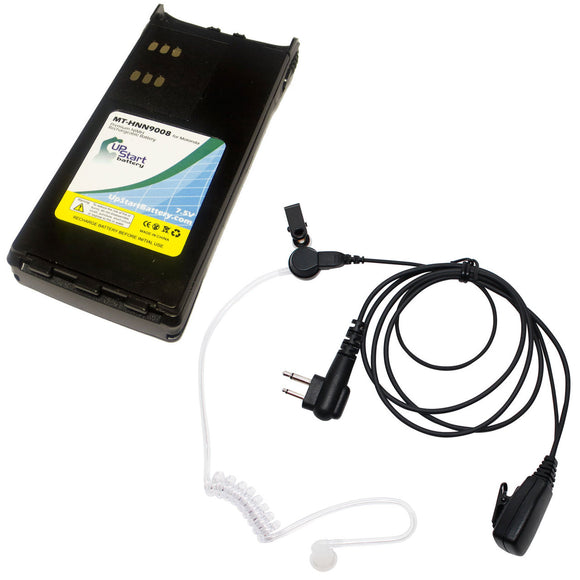 Motorola GP280 Battery & FBI Earpiece with Push to Talk (PTT) Microphone Replacement