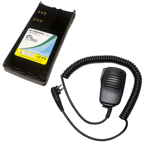 Motorola GP280 Battery & Shoulder Speaker with Push to Talk (PTT) Microphone Replacement