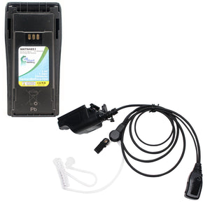Motorola MTX1000 Battery & FBI Earpiece with Push to Talk (PTT) Microphone Replacement