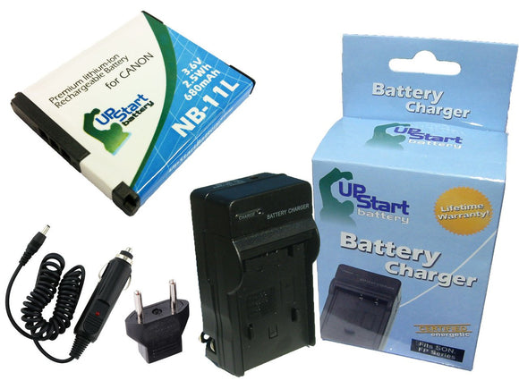 Canon PowerShot A2500 Battery and Charger with Car Plug and EU Adapter