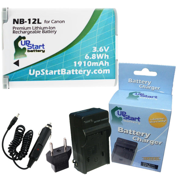 Canon NB-12L Battery and Charger with EU Adapter