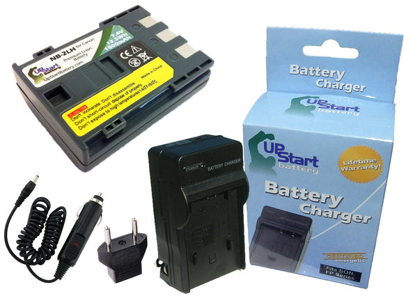 Canon ZR700 Battery and Charger with Car Plug and EU Adapter