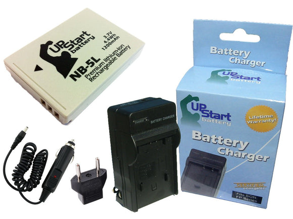 Canon PowerShot SD790 IS Battery and Charger with Car Plug and EU Adapter