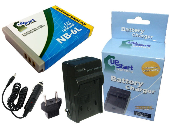Canon S95 Battery and Charger with Car Plug and EU Adapter
