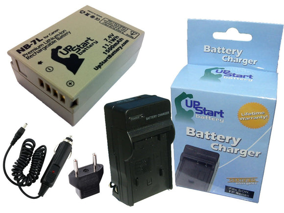 Canon PowerShot G11 Battery and Charger with Car Plug and EU Adapter