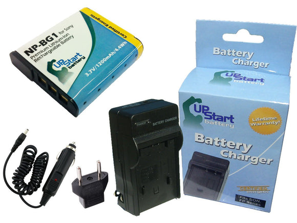 Sony Cyber-shot DSC-W120/P Battery and Charger with Car Plug and EU Adapter